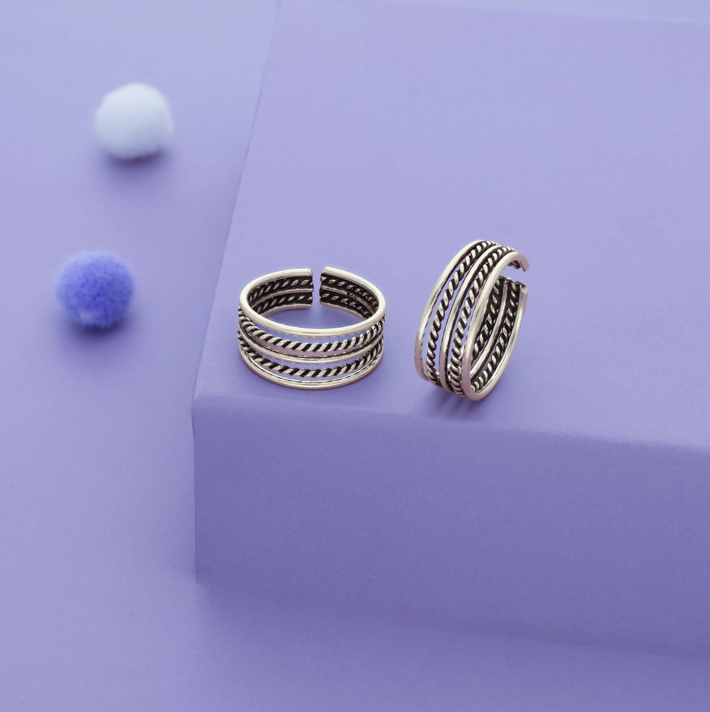 Chunky Twist Oxidized 925 Silver Toering