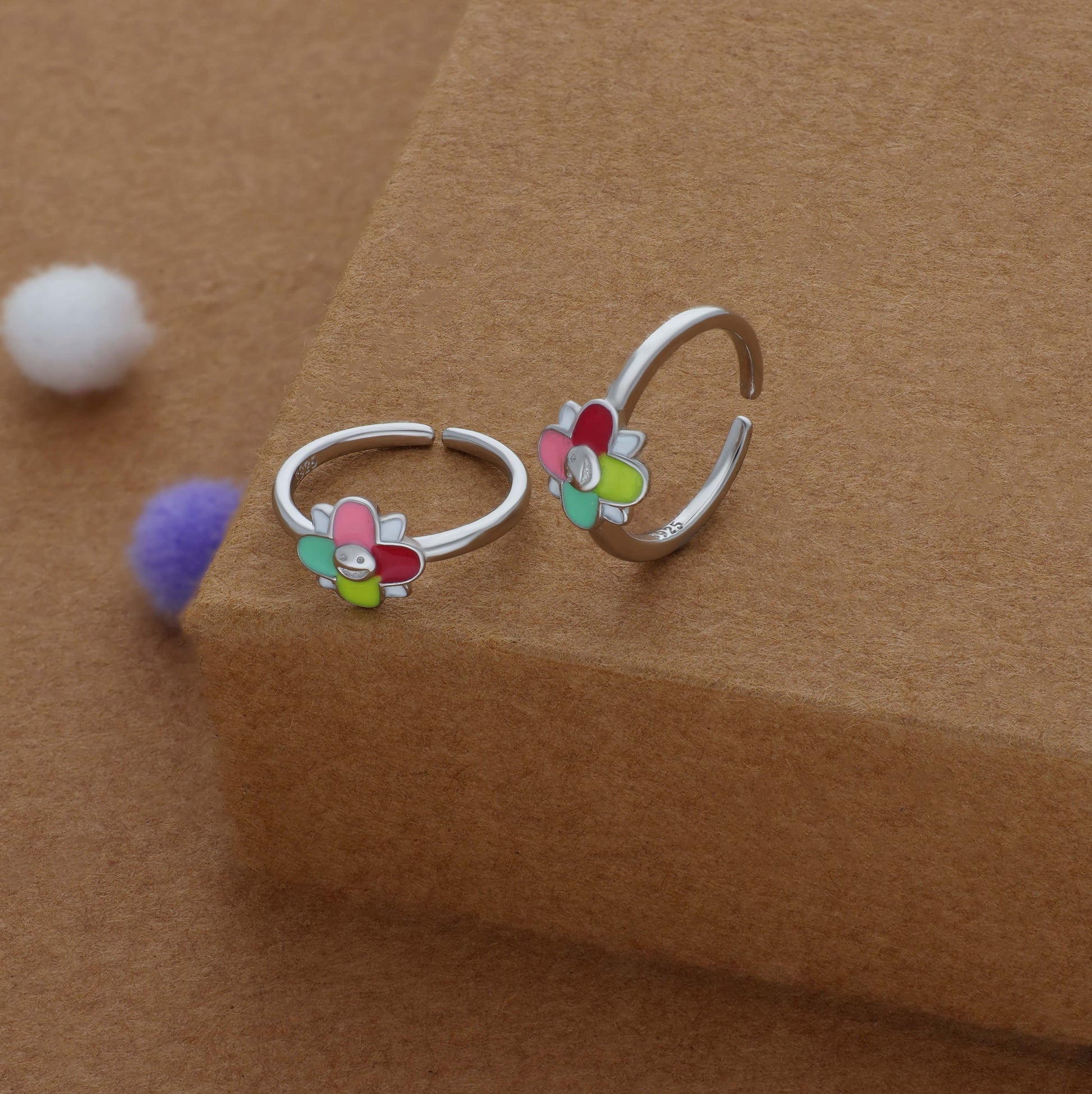 Happy Bloom Adjustable 925 Silver Fancy Toering