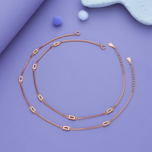 Multi-Geometric 925 Silver Anklet