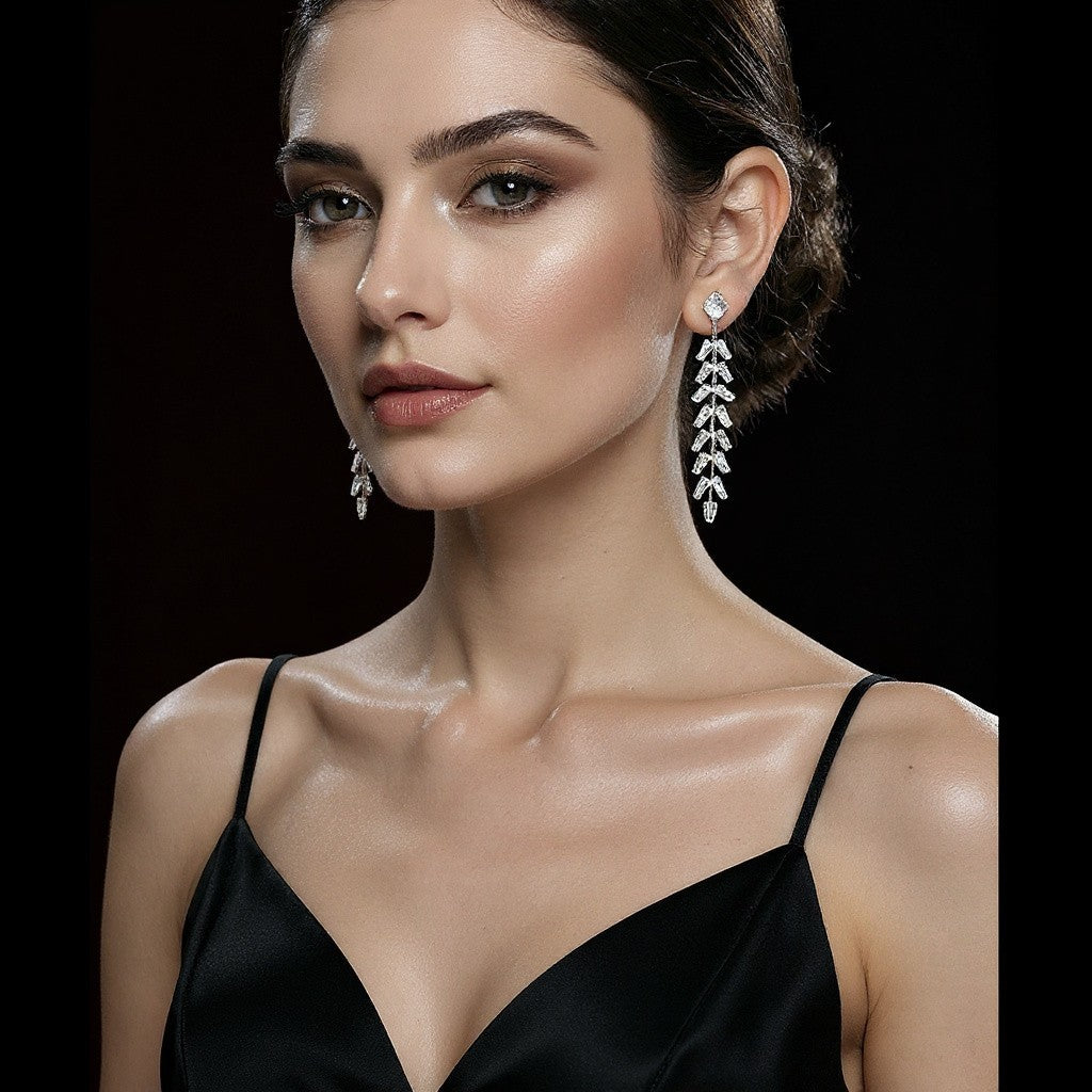 American Diamond Danglers Earrings AD Ear Rings Earrings party Trincket Jewellry Jewelry Jewellery