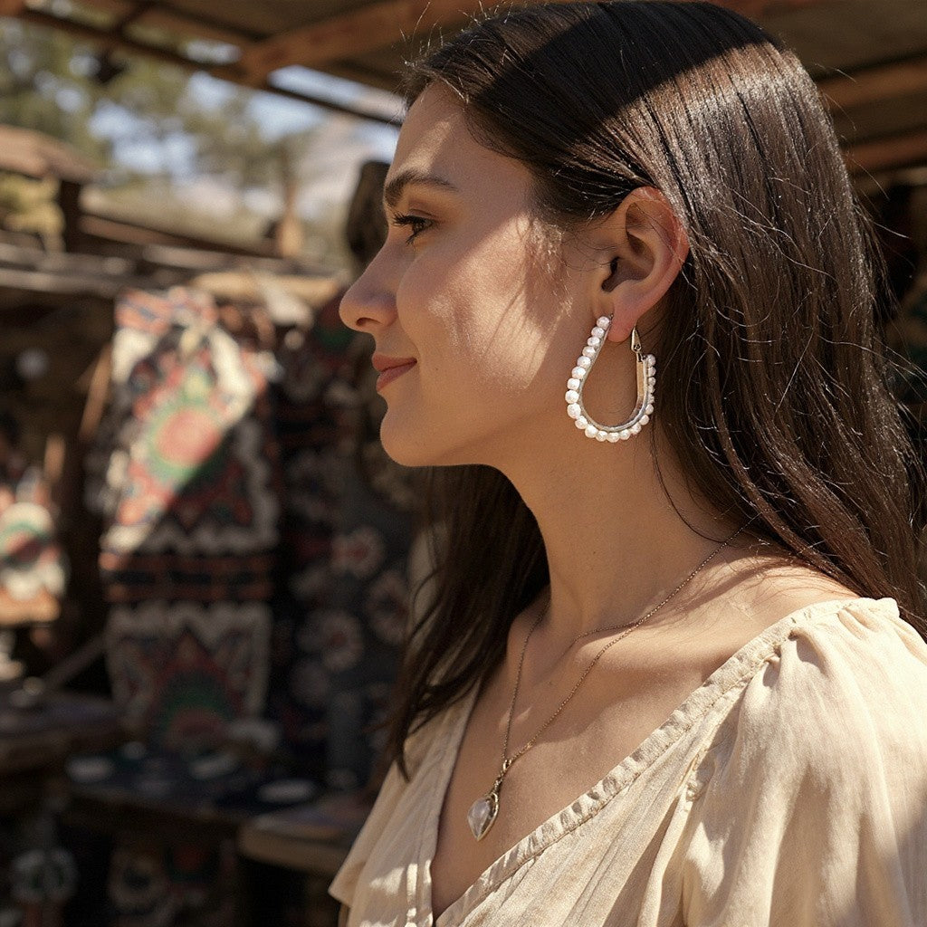 Beaded Hoops: Chic Elegance For Your Ears Earrings bead casuals Ear Rings Earrings ethnic office party Trincket Jewellry Jewelry Jewellery