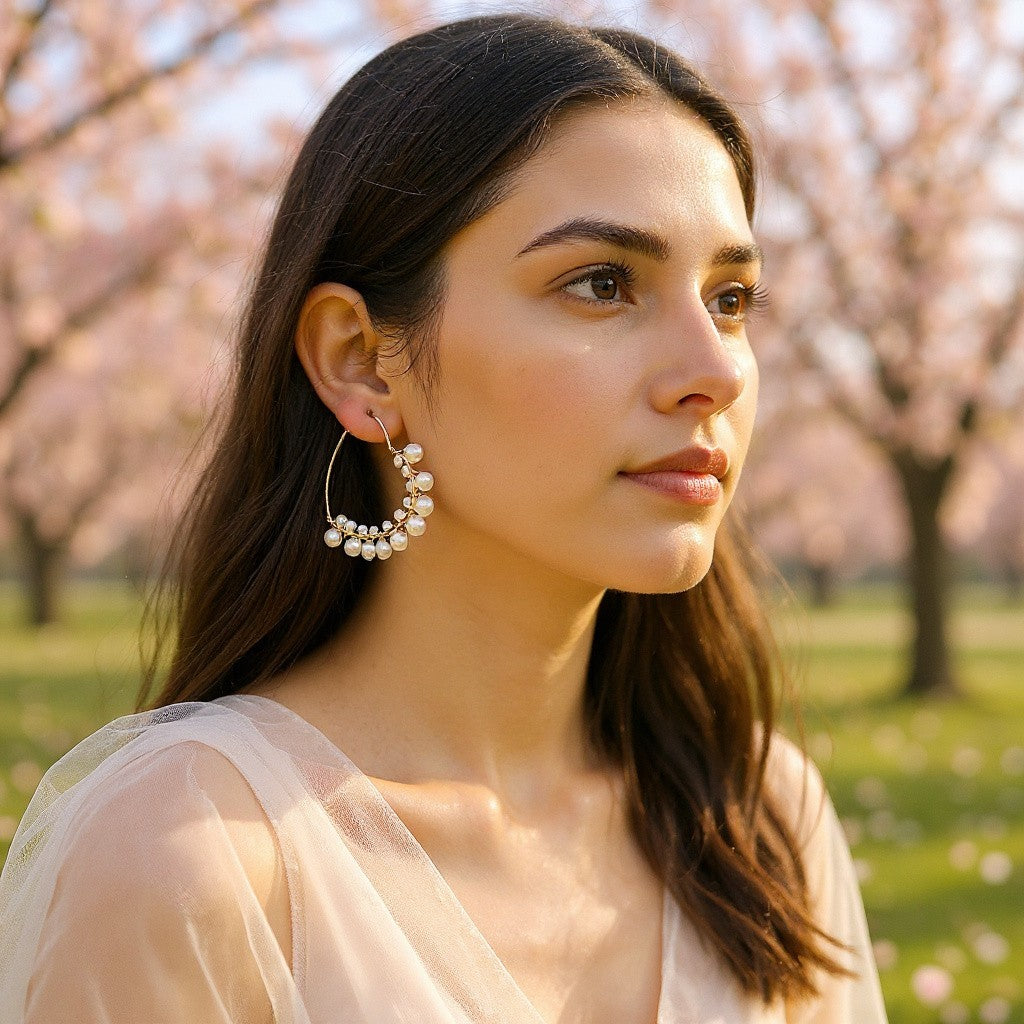 Beaded Hoops: Chic Elegance For Your Ears Earrings bead casuals Ear Rings Earrings ethnic office party Trincket Jewellry Jewelry Jewellery