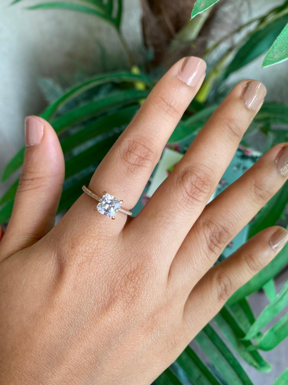 1 Carat Princess Cut Daily Wear Ring - Attrangi