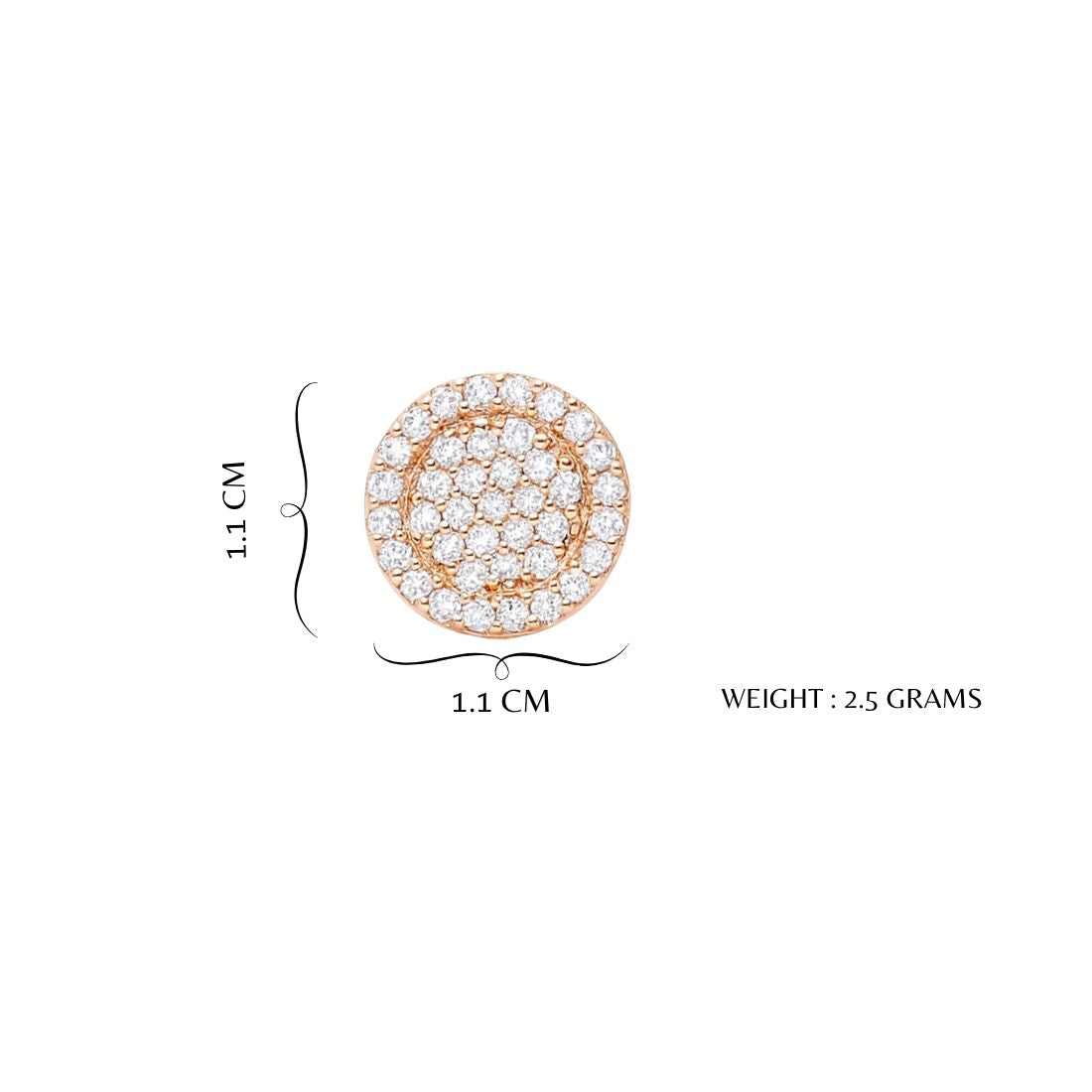 Rose Gold Plated  Stud Earrings for Women & Girls