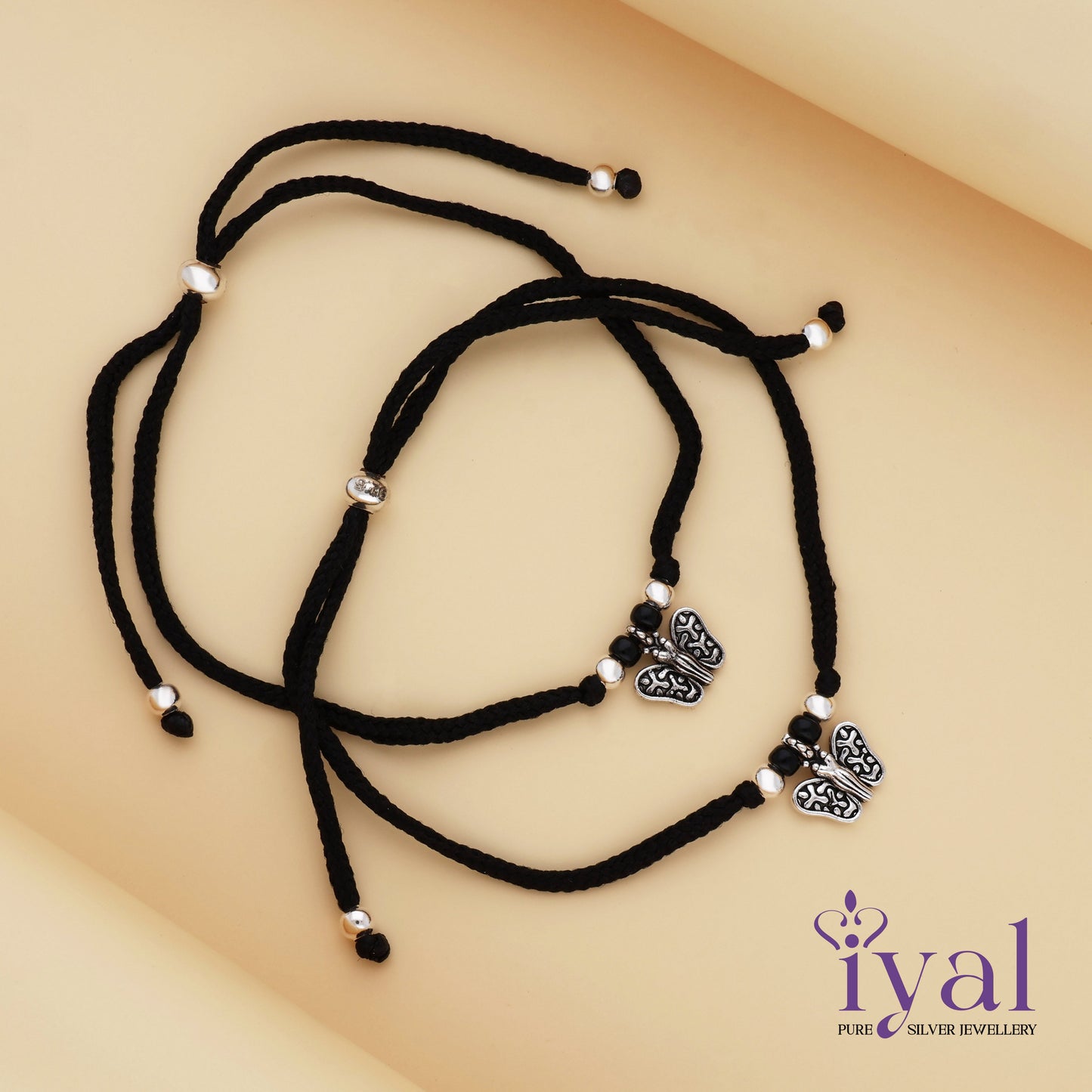 Gorgeous Butterfly 925 Silver Thread Anklet
