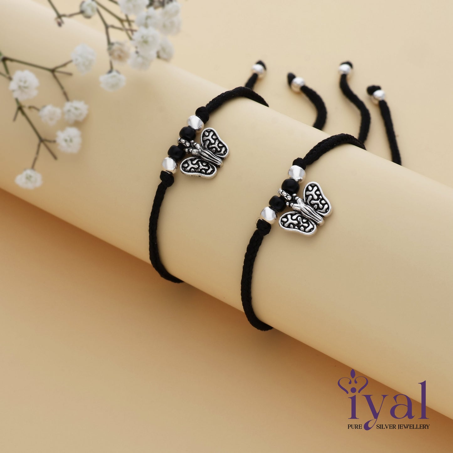 Gorgeous Butterfly 925 Silver Thread Anklet