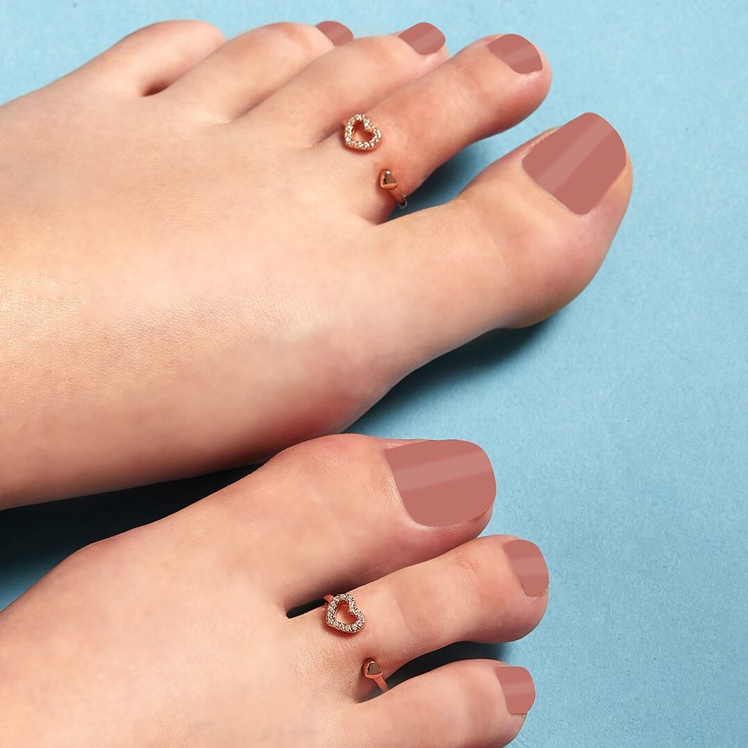 Dreamy Hearts Rose Gold 925 Silver Toe Ring