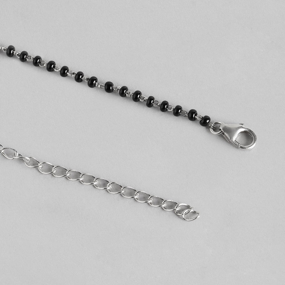 Rhodium Plated 925 Sterling Silver Mangalsutra Jewellery Set Combo