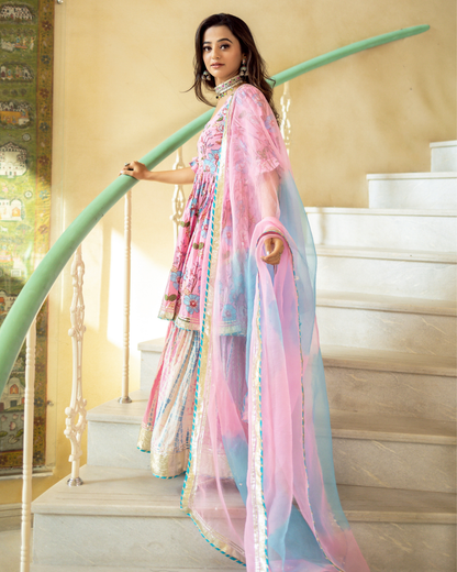 Gulbahaar Shibori Sharara Set