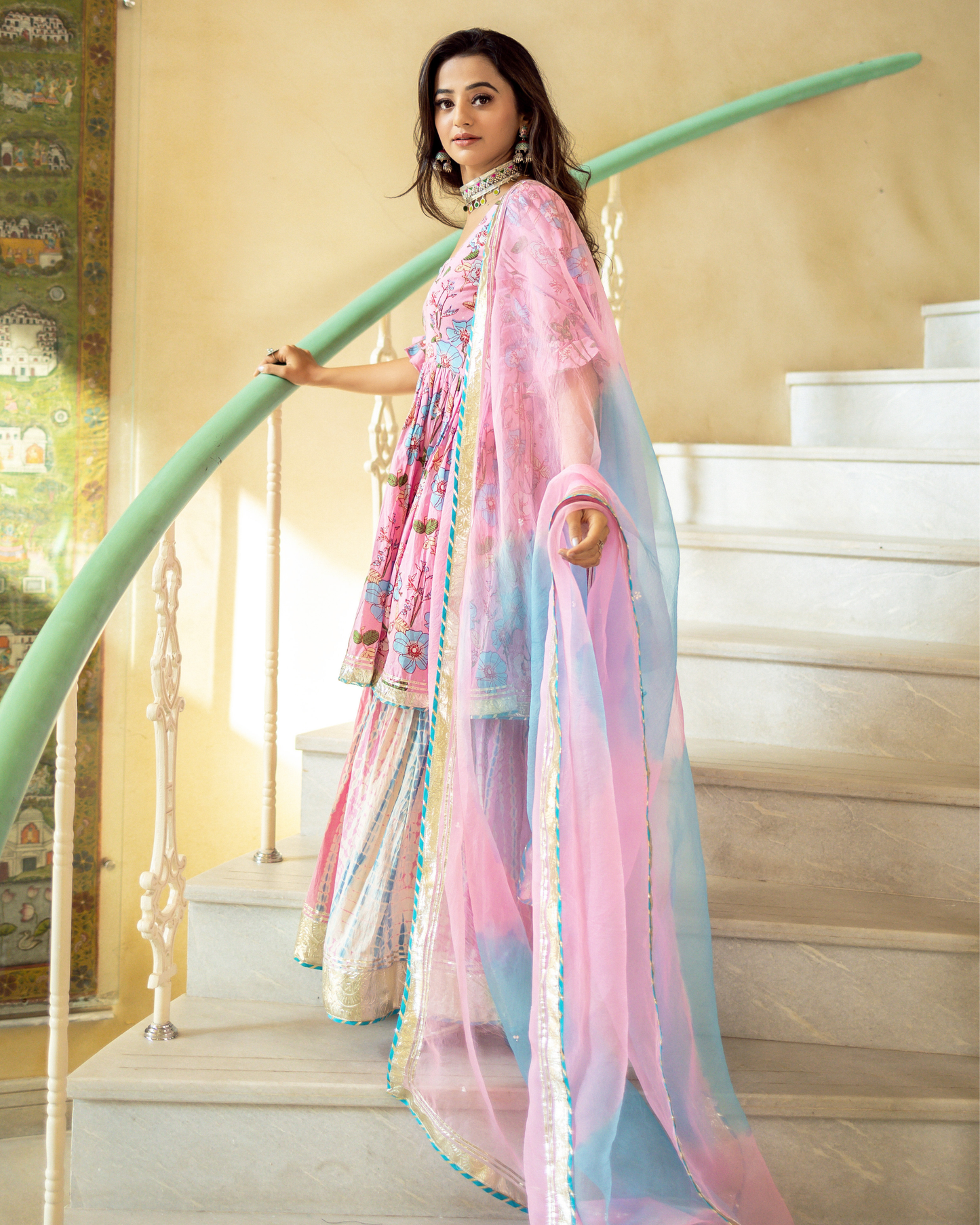 Gulbahaar Shibori Sharara Set