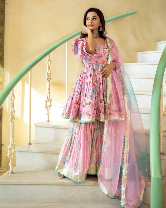 Gulbahaar Shibori Sharara Set