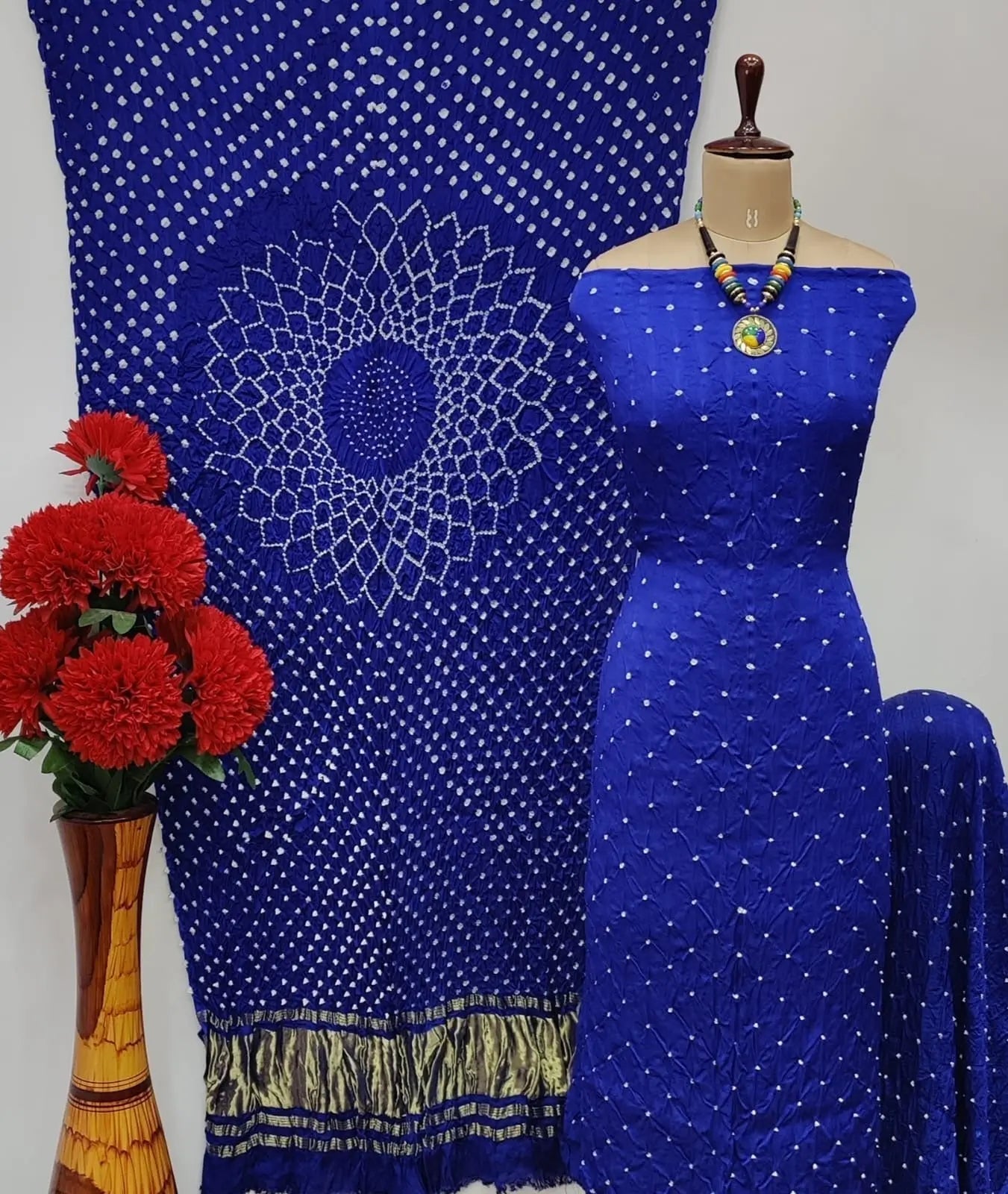 Pure Modal Silk Original Hand Crafted Bandhani Dress Material - Premium  from Ethenika.com - Just INR 4990! Shop now at Ethenika.com 