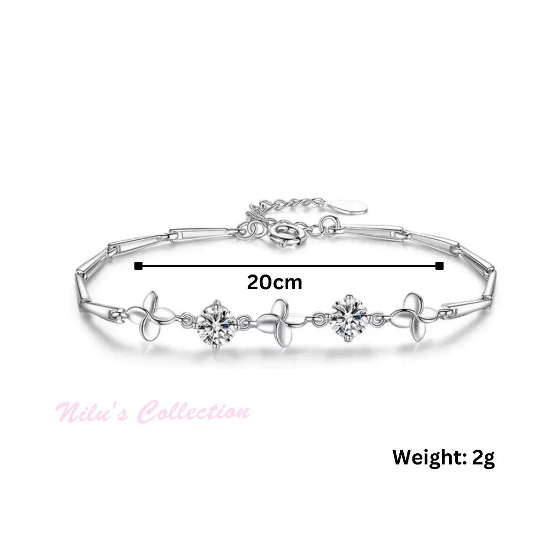 Silver Plated Clover Bracelet