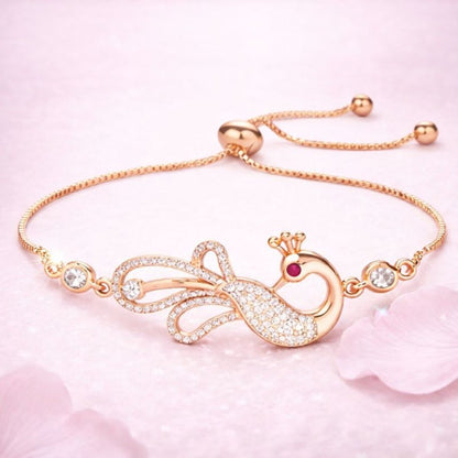 Rose Gold AD Peacock Bracelet