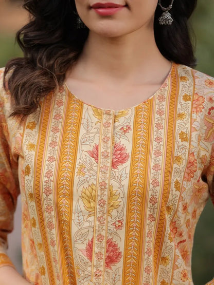 Women Yellow Straight Kurta