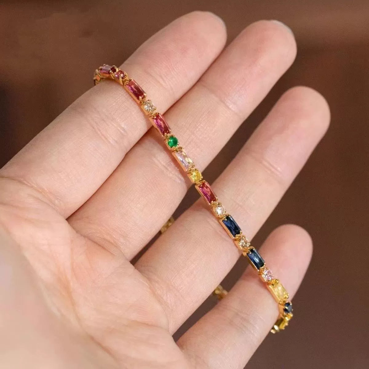 Spectrum Sparkle Gemstone Tennis Bracelet JLTB0853