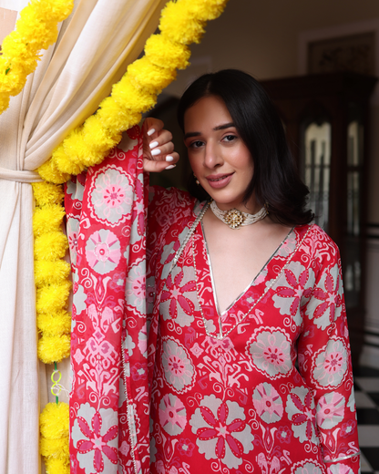 Rose Pink Melody Printed Georgette Suit Set