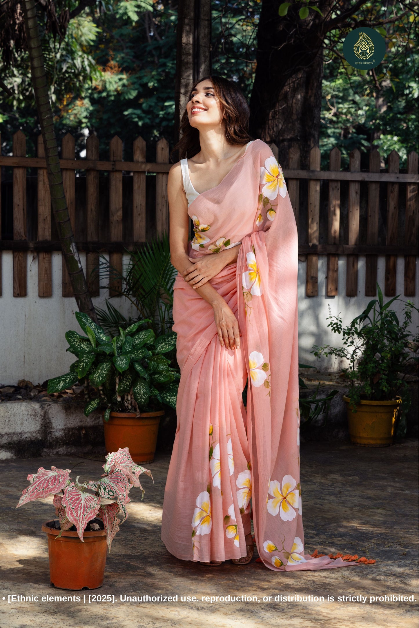 Amberly Chitramay Hand Painted Mul Cotton Saree