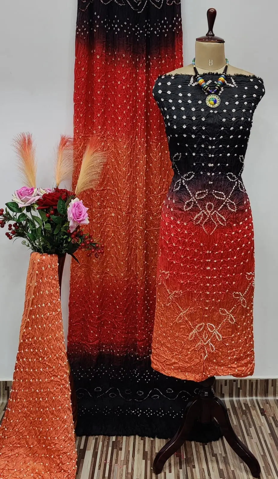 Ghazi Silk Barik Bandhej Kutch Bandhani Dress Material - Premium  from Ethenika.com - Just INR 4990! Shop now at Ethenika.com 