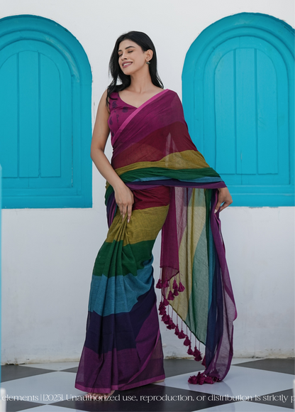 Mul Cotton Sarees Rainbow Series - Prism