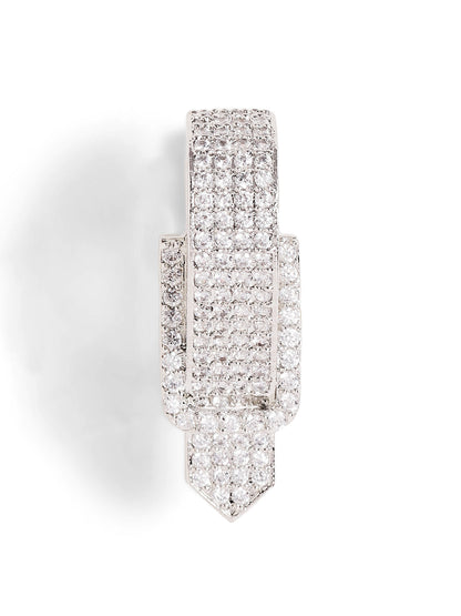 Statement Elegance American Diamond Silver Plated Stud style Earrings