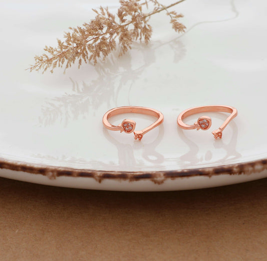 Appealing Rose Gold Silver Adjustable Toe Ring