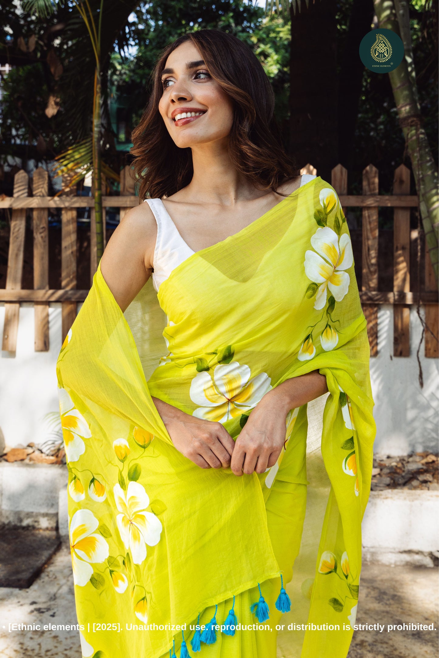 Mojito Chitramay Hand Painted Mul Cotton Saree