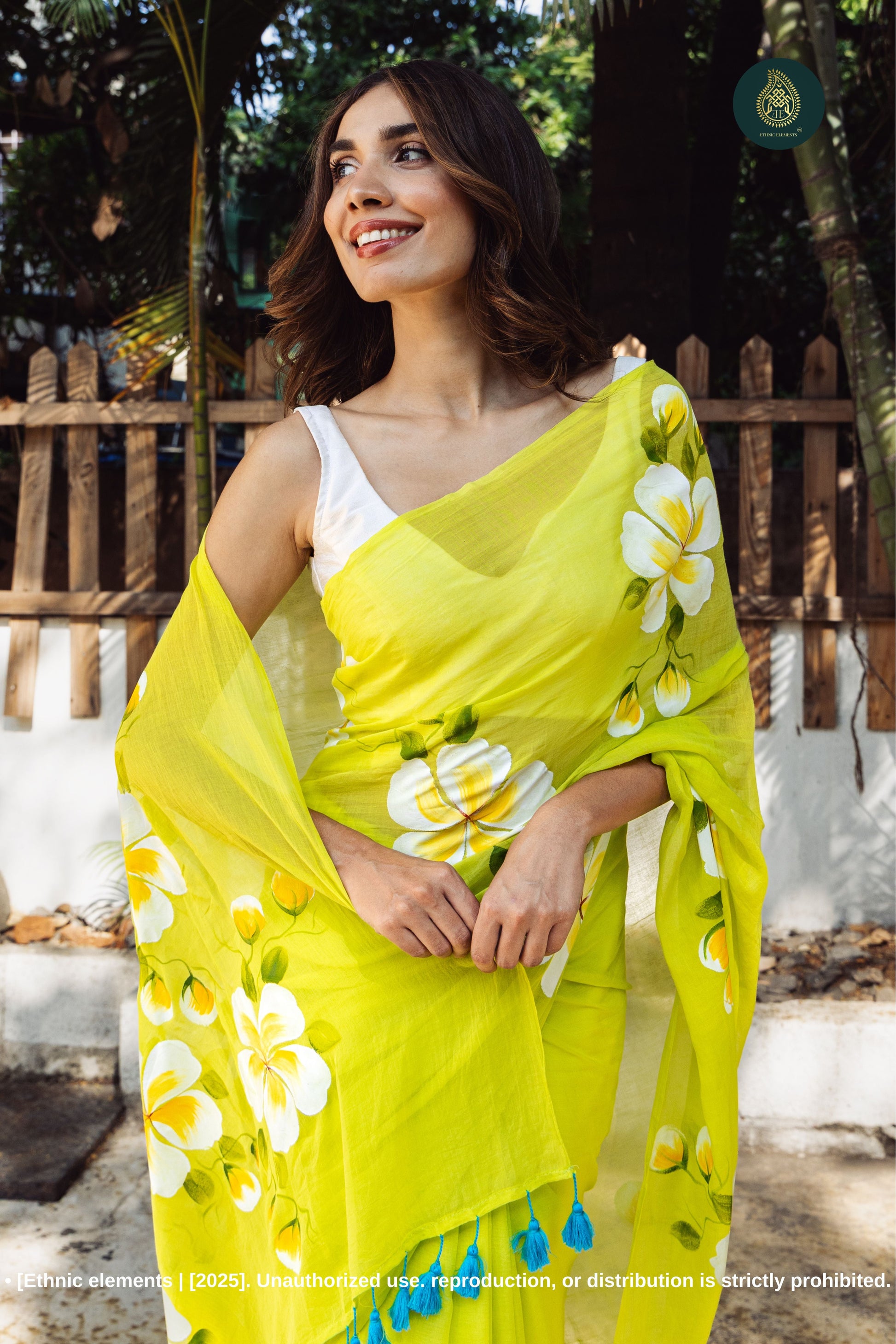 Mojito Chitramay Hand Painted Mul Cotton Saree