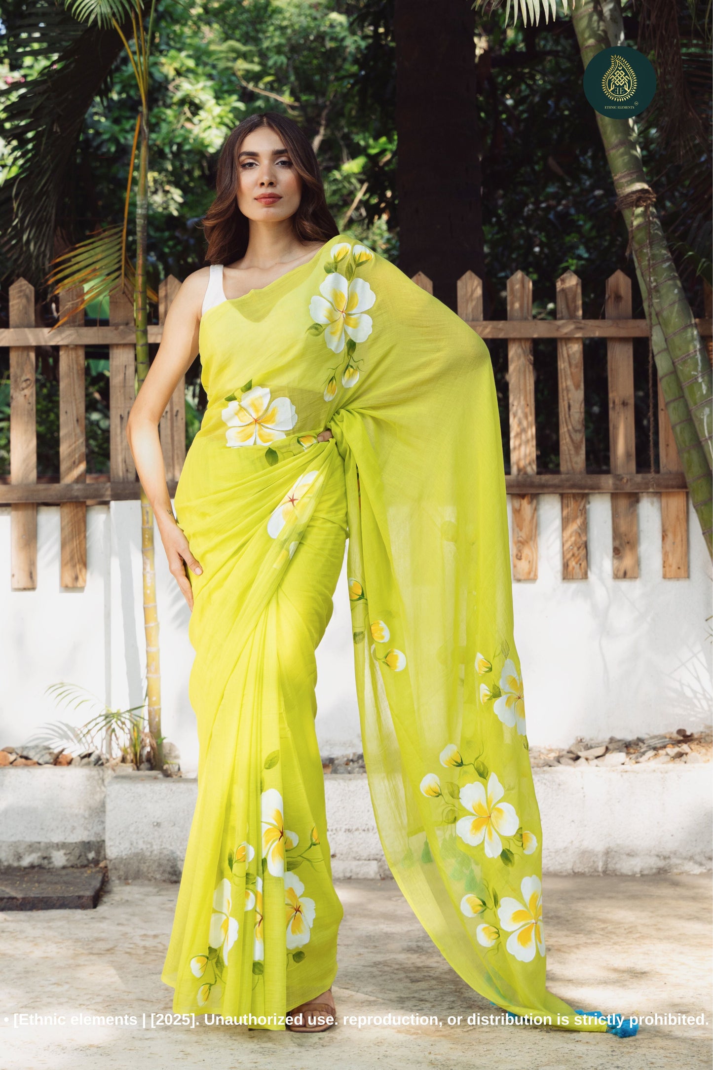 Mojito Chitramay Hand Painted Mul Cotton Saree