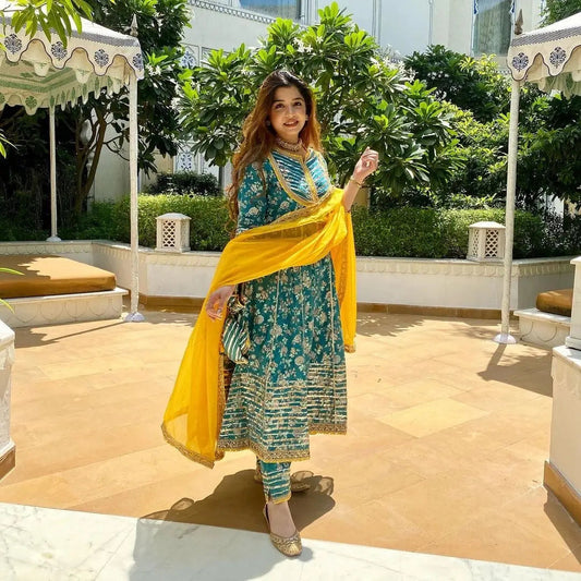 Gotta Work Flair Anarkali Kurti Pant Dupatta Set (Stitched) - Premium  from Ethenika.com - Just INR 1850! Shop now at Ethenika.com 