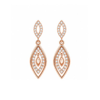 Rose Gold Plated Drop Earrings for Women