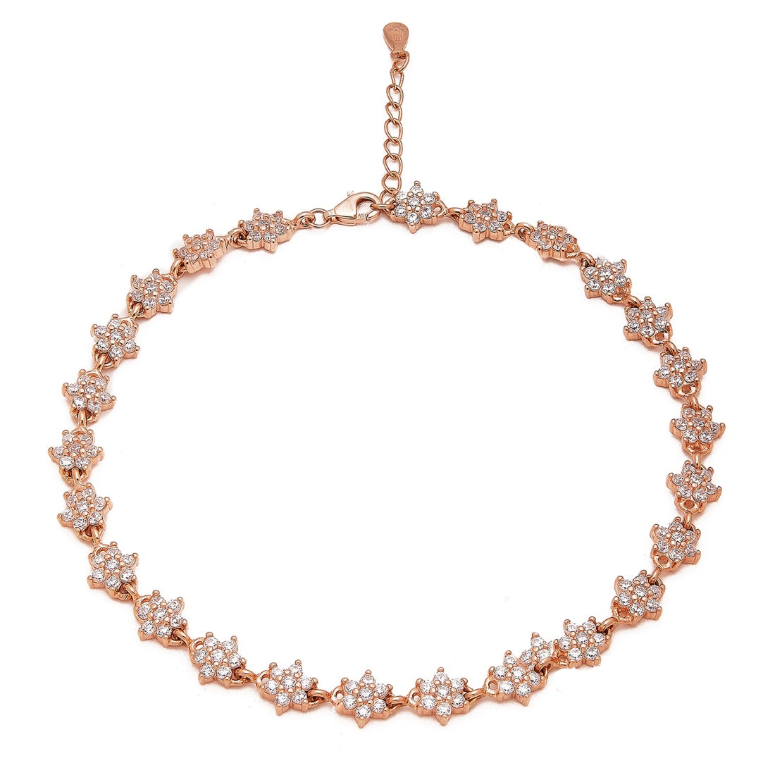 Starry Elegance Rose Gold-Plated 925 Sterling Silver Anklet