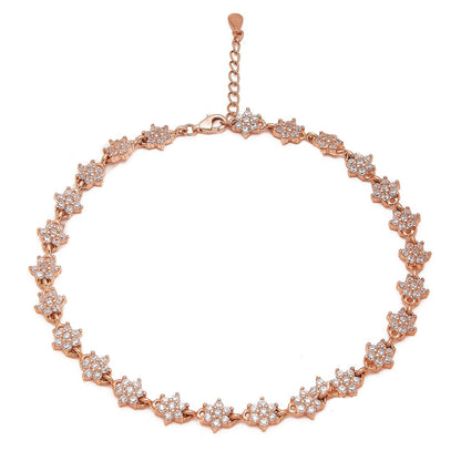 Starry Elegance Rose Gold-Plated 925 Sterling Silver Anklet