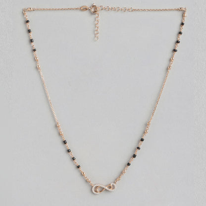 Rosy Infinity CZ Rose Gold-Plated 925 Sterling Silver Mangalsutra