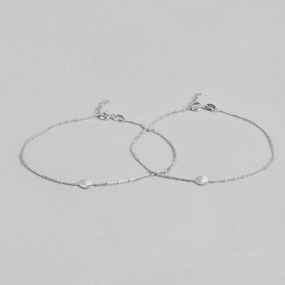 Delicate Heart 925 Sterling Silver Anklets
