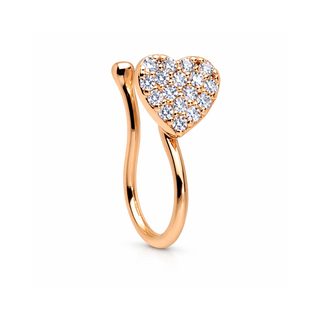 Rose Gold Hearts Non-Piercing Nose Pin