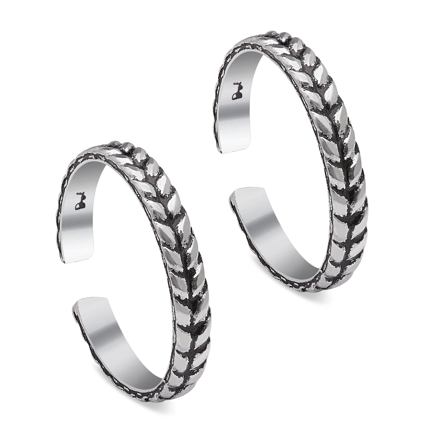 Leafy Elegance 925 Sterling Silver Toe Rings