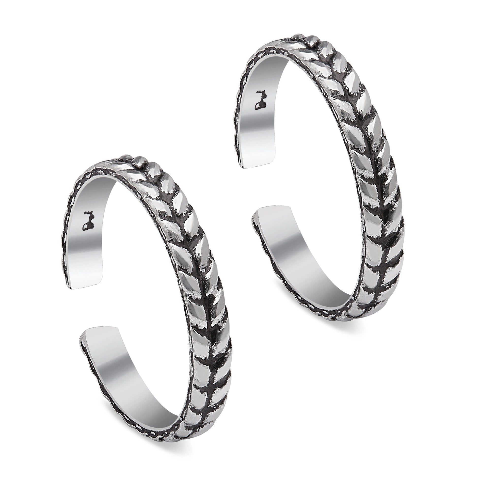 Leafy Elegance 925 Sterling Silver Toe Rings