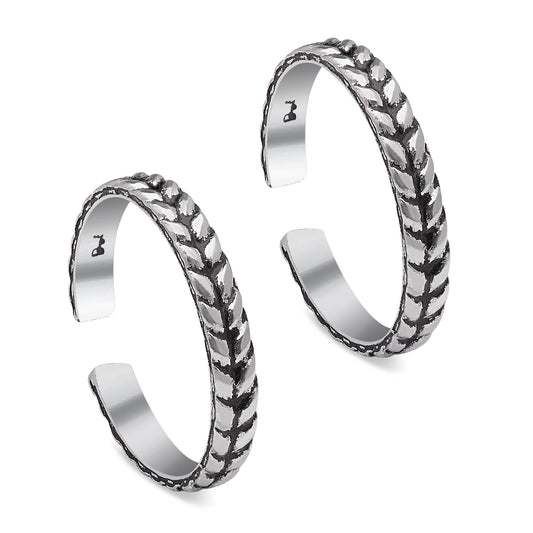 Leafy Elegance 925 Sterling Silver Toe Rings