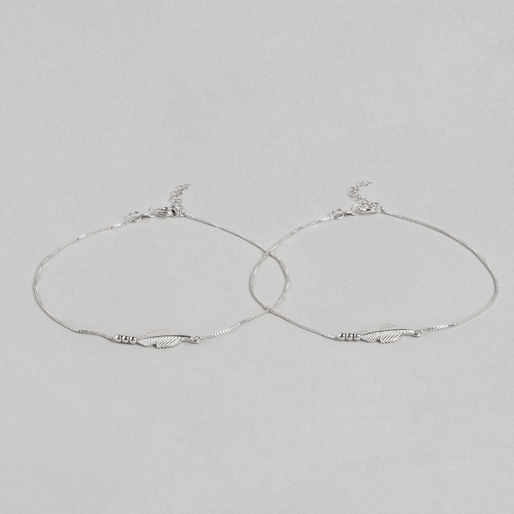 Leaf 925 Sterling Silver Anklet