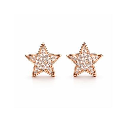 Rose Gold Star Stud Earrings