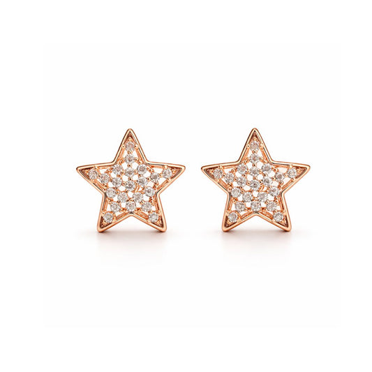 Rose Gold Star Stud Earrings