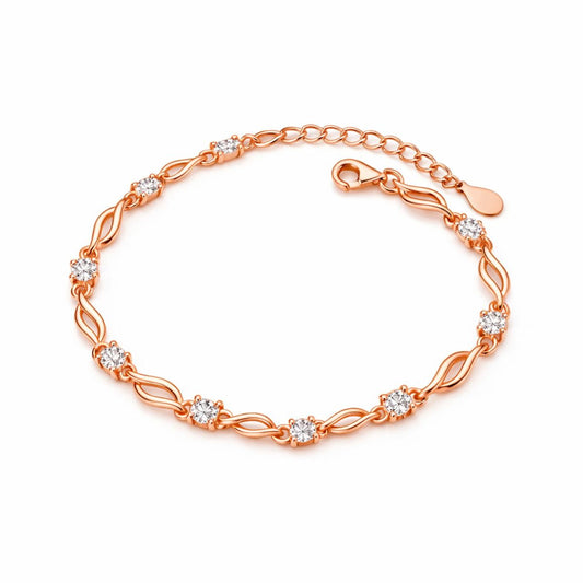 Rose Gold Twisted Link Bracelet