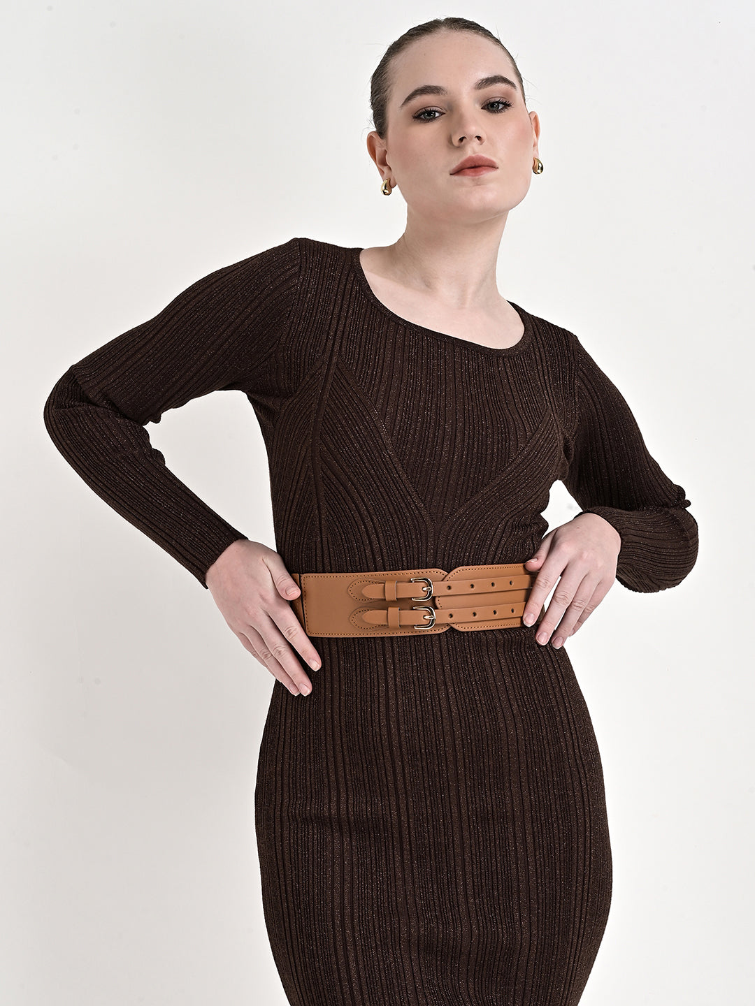 Faux Leather Elasticated Belt