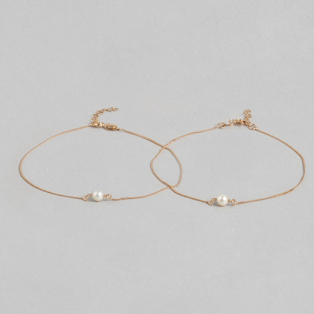Pearl Rose-Gold plated 925 Sterling Silver Anklets