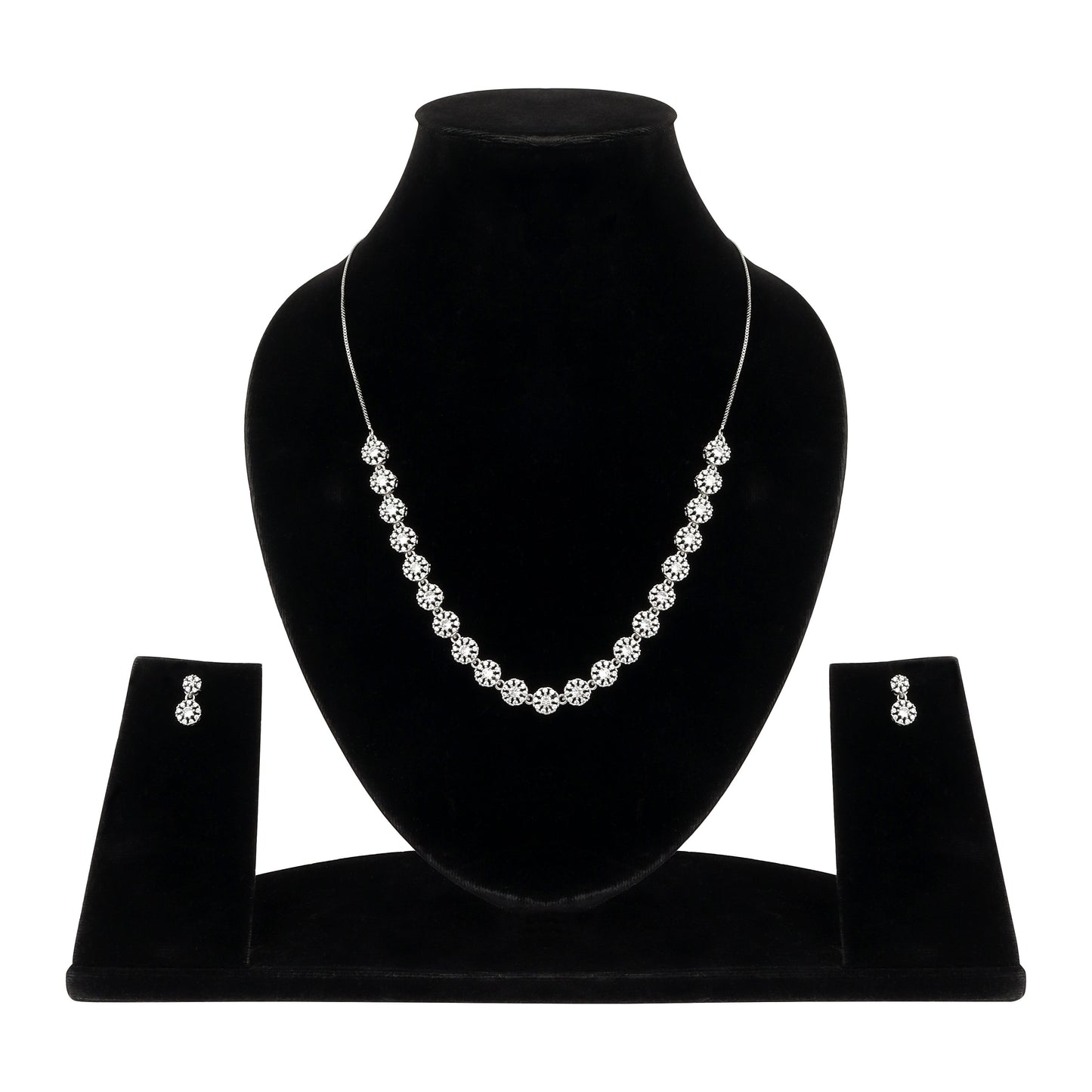 Silver Plated  | Anti Tarnish Jewellery Set for Women and Girls | Matching Earrings | Perfect for Weddings and Special Occasions