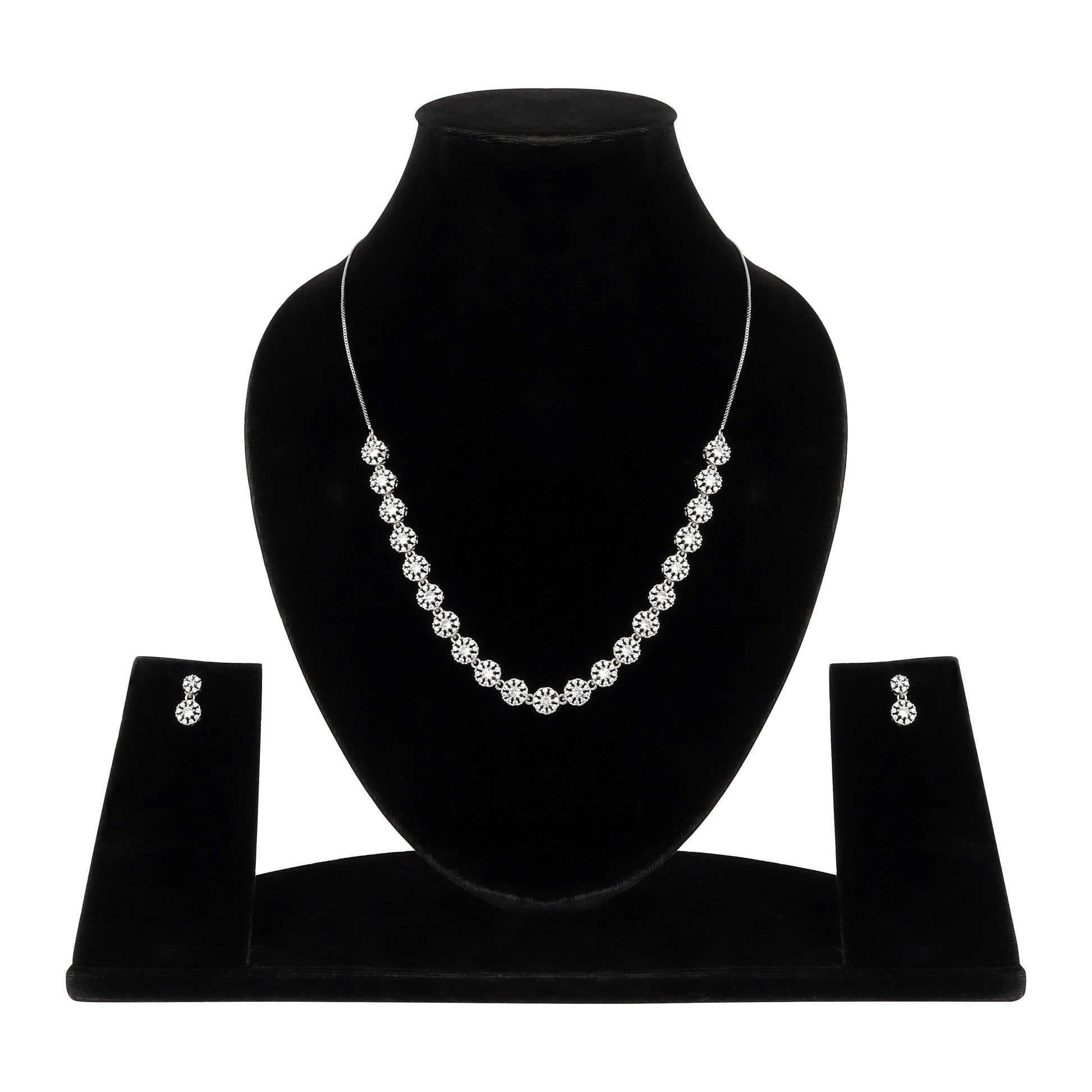 Silver Plated  | Anti Tarnish Jewellery Set for Women and Girls | Matching Earrings | Perfect for Weddings and Special Occasions