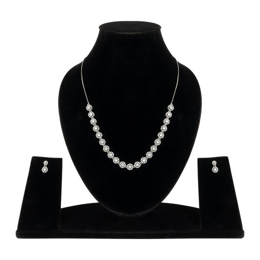 Silver Plated  | Anti Tarnish Jewellery Set for Women and Girls | Matching Earrings | Perfect for Weddings and Special Occasions