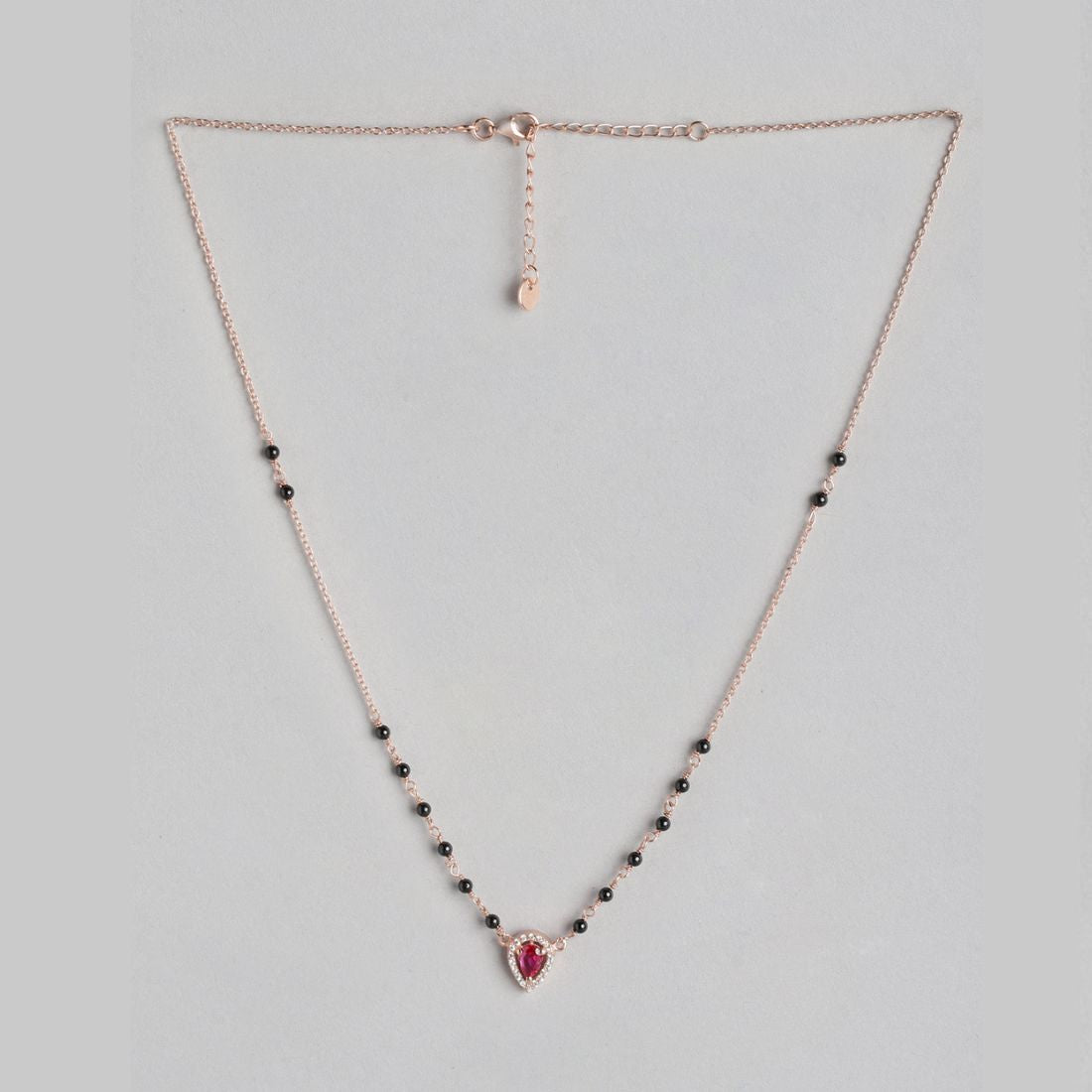 Blushing Vows Rose Gold-Plated 925 Sterling Silver CZ Mangalsutra