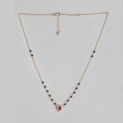 Blushing Vows Rose Gold-Plated 925 Sterling Silver CZ Mangalsutra